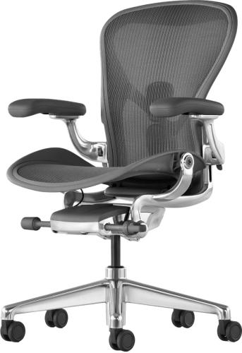 Кресло Herman Miller Aeron Carbon / Polished Aluminum, размер B