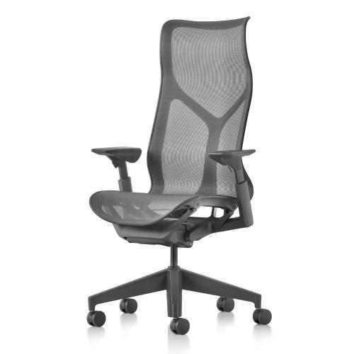 Кресло Herman Miller Cosm, высокая спинка, цвет Carbon, регулируемые подлокотники