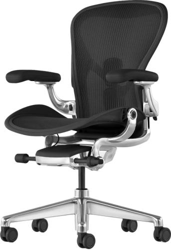 Кресло Herman Miller Aeron Black Onyx / Polished Aluminum, размер B
