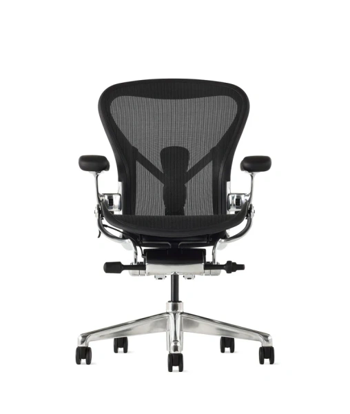 Кресло Herman Miller Aeron Black Onyx / Polished Aluminum, размер B
