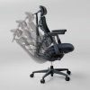 Кресло LiberNovo Omni Dynamic OC1 Midnight Black, 45 см, глобальная версия, с подставкой под ноги