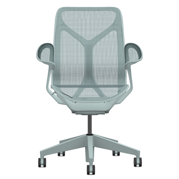 Кресло Herman Miller Cosm, средняя спинка, цвет Glacier, подлокотники «лепестки» (Leaf)