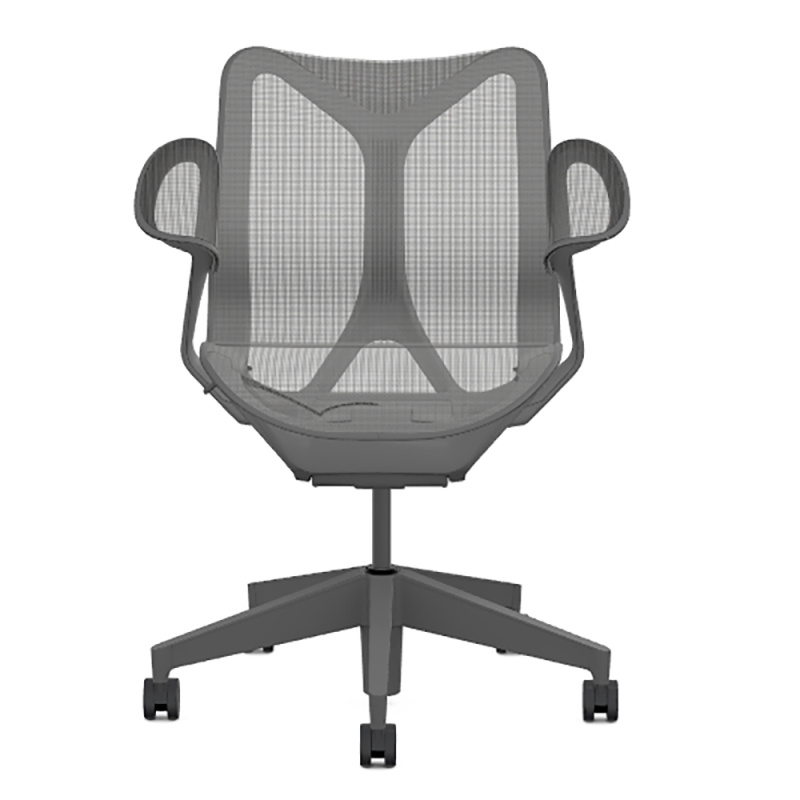 Кресло Herman Miller Cosm, низкая спинка, цвет Carbon, подлокотники «лепестки» (Leaf)